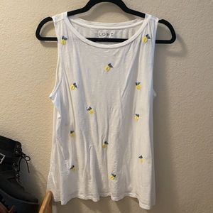 Lemon embroidered tank